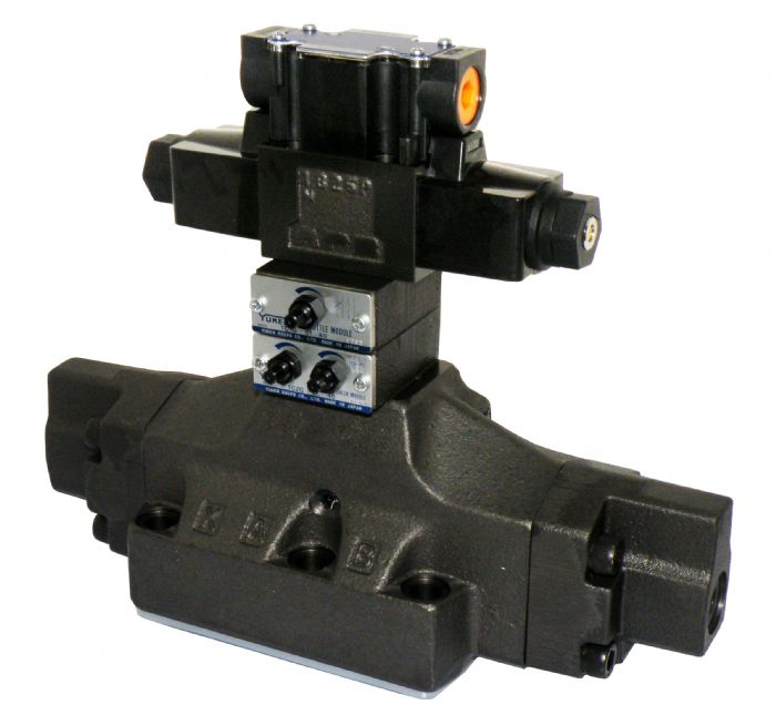 Válvula de asiento direccional, accionada por piloto y controlada con solenoide - YUKEN - 